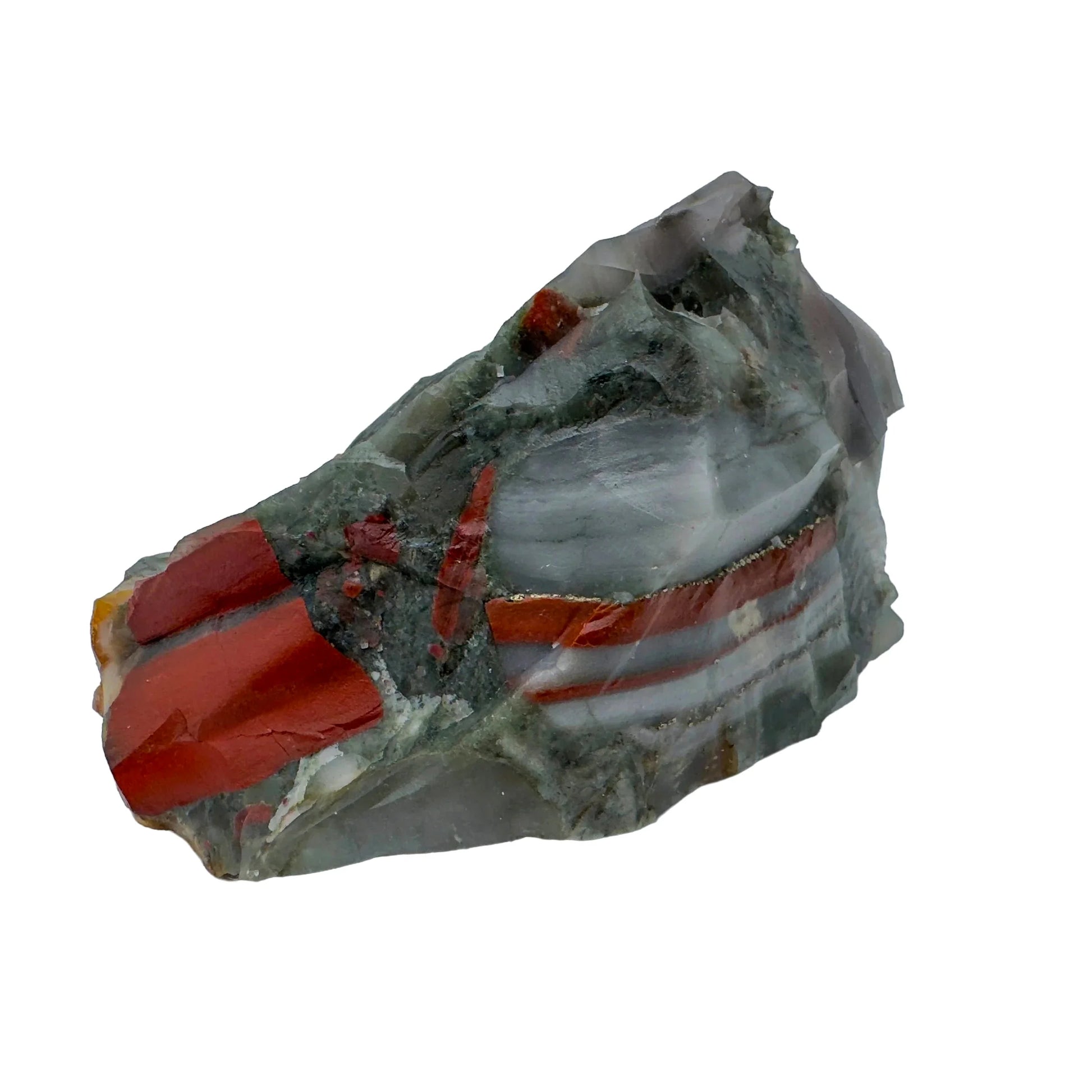 Bird's-eye view of Grade AA Bloodstone specimen, hand-selected from Hhohho, Eswatini.