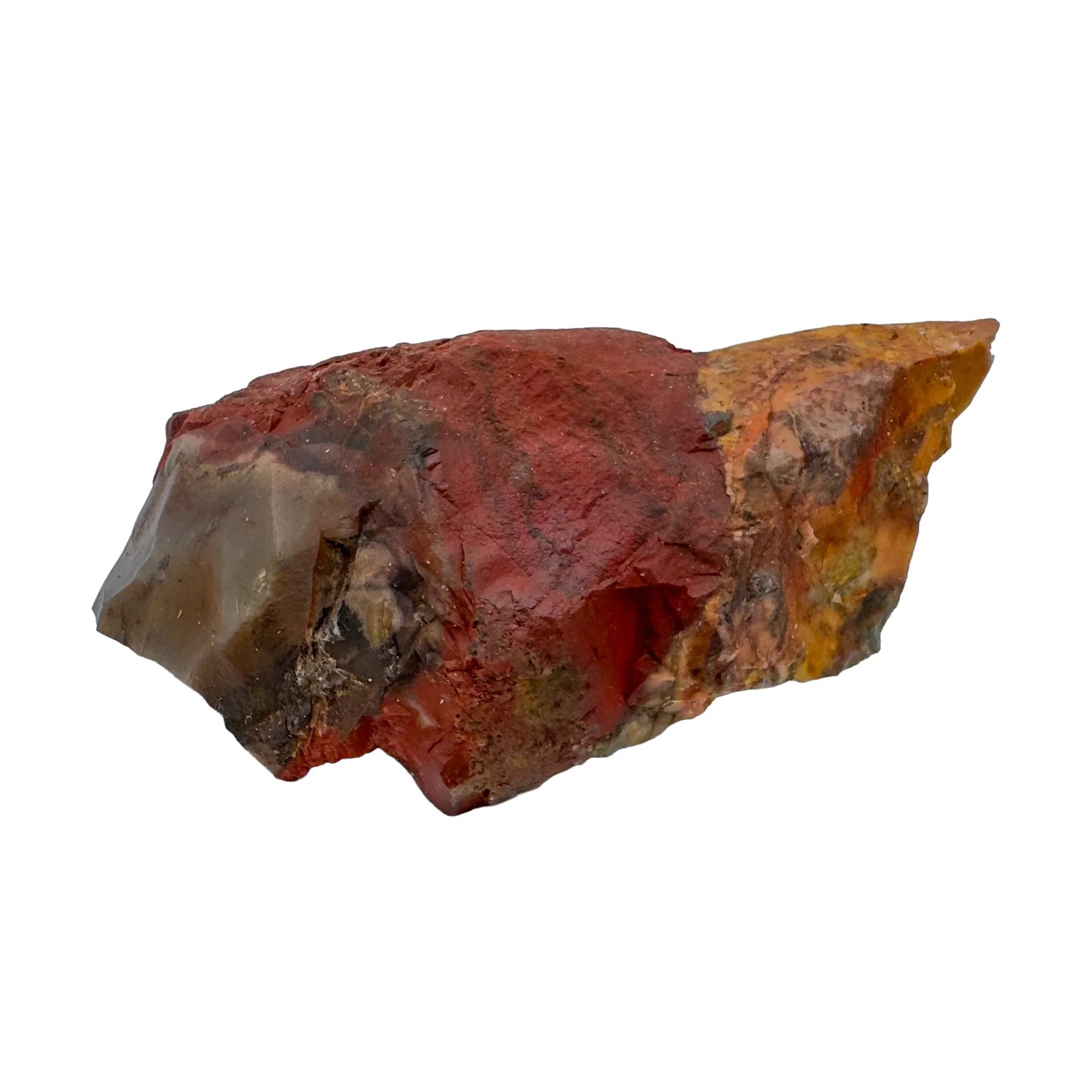 Bird's-eye view of Grade AA Bloodstone specimen, sourced from Hhohho, Eswatini, kept near for Energy.