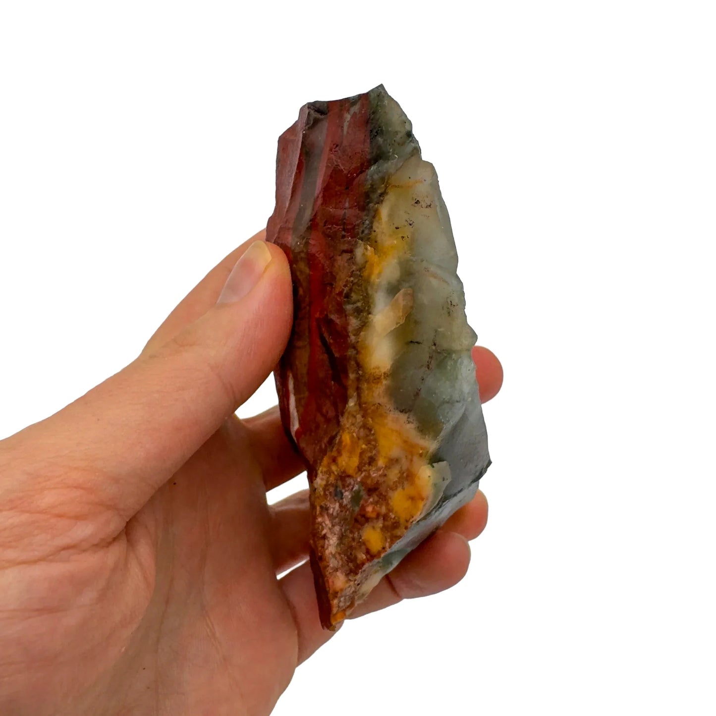 Detail shot of Grade AA Bloodstone specimen under natural light