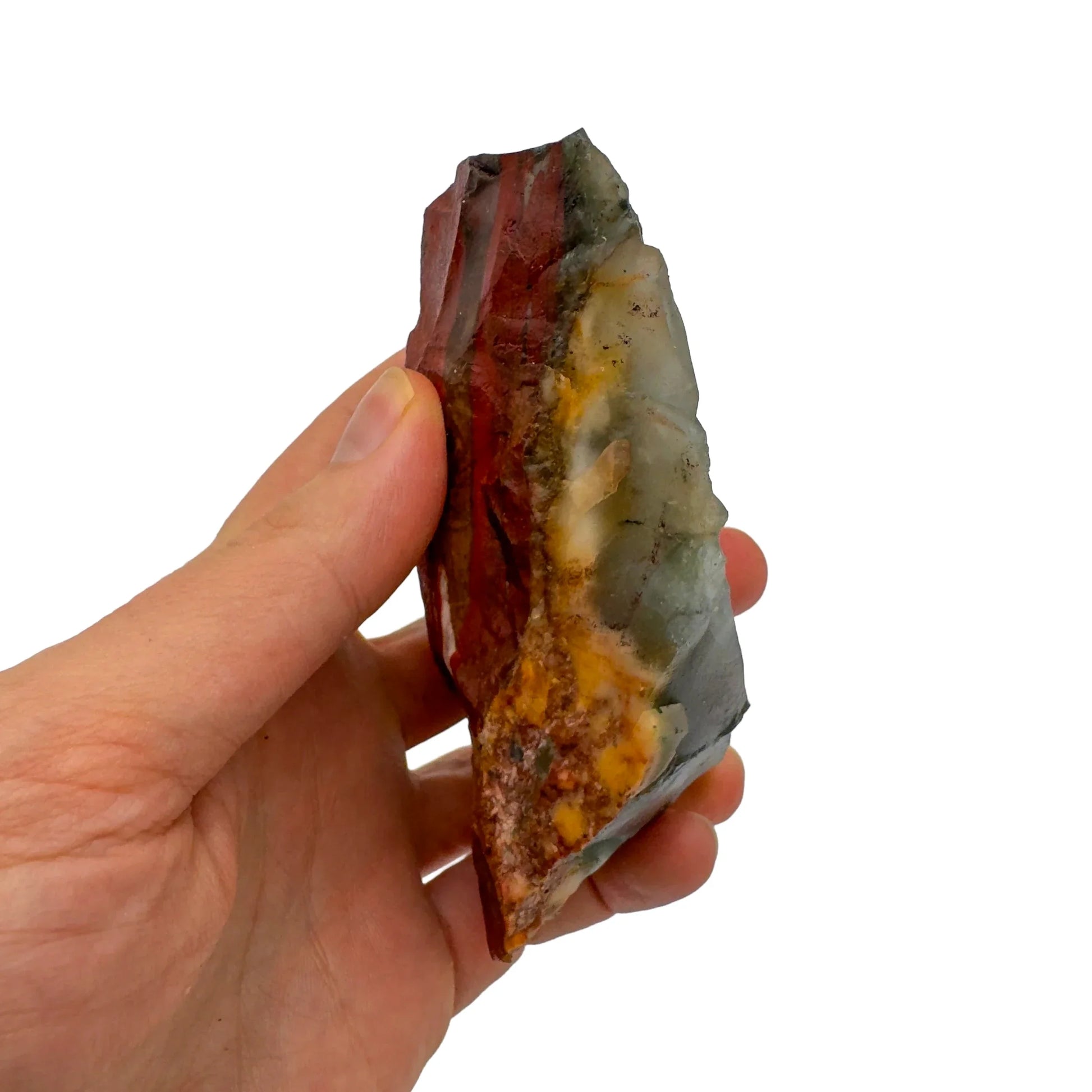 Detail shot of Grade AA Bloodstone specimen under natural light