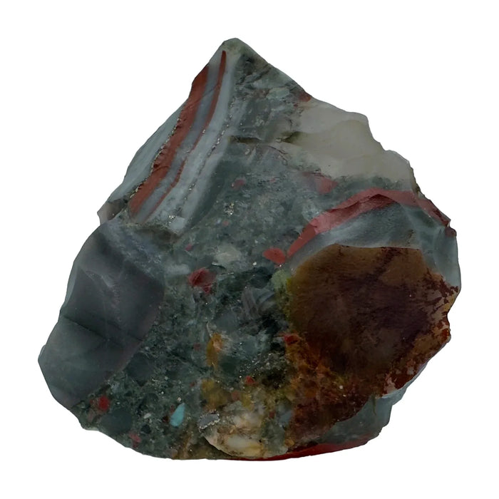 Lateral view of Bloodstone specimen, hand-selected from Hhohho, Eswatini, showing natural color depth.
