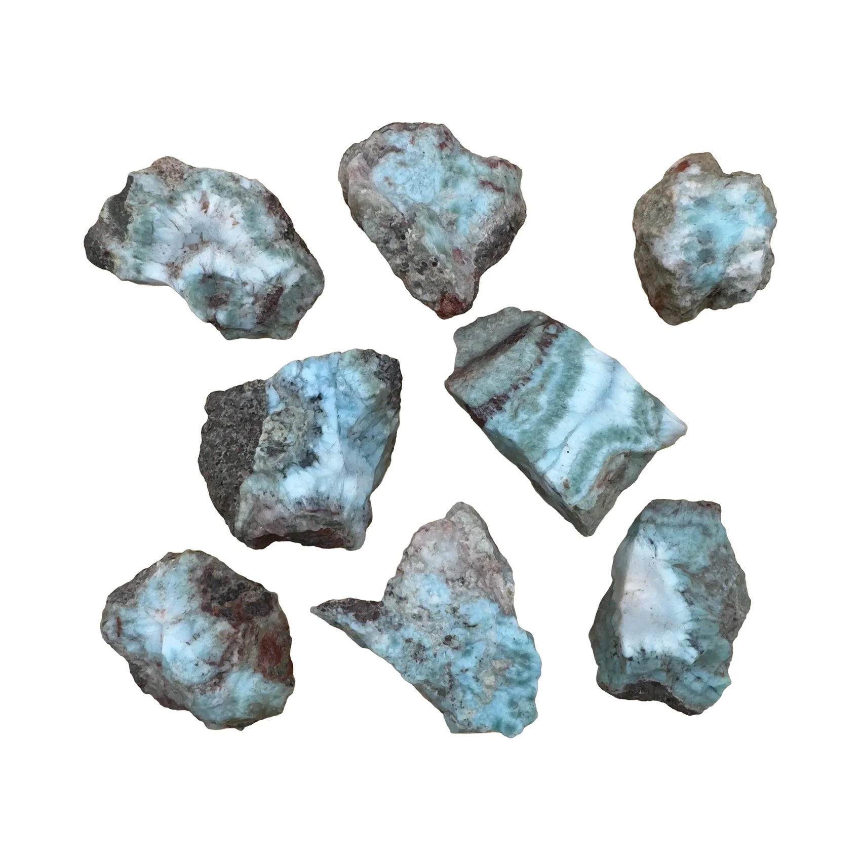 Larimar Crystals for Emotional Healing, Love & Meditation — blue rough natural, A grade from Dominican Republic