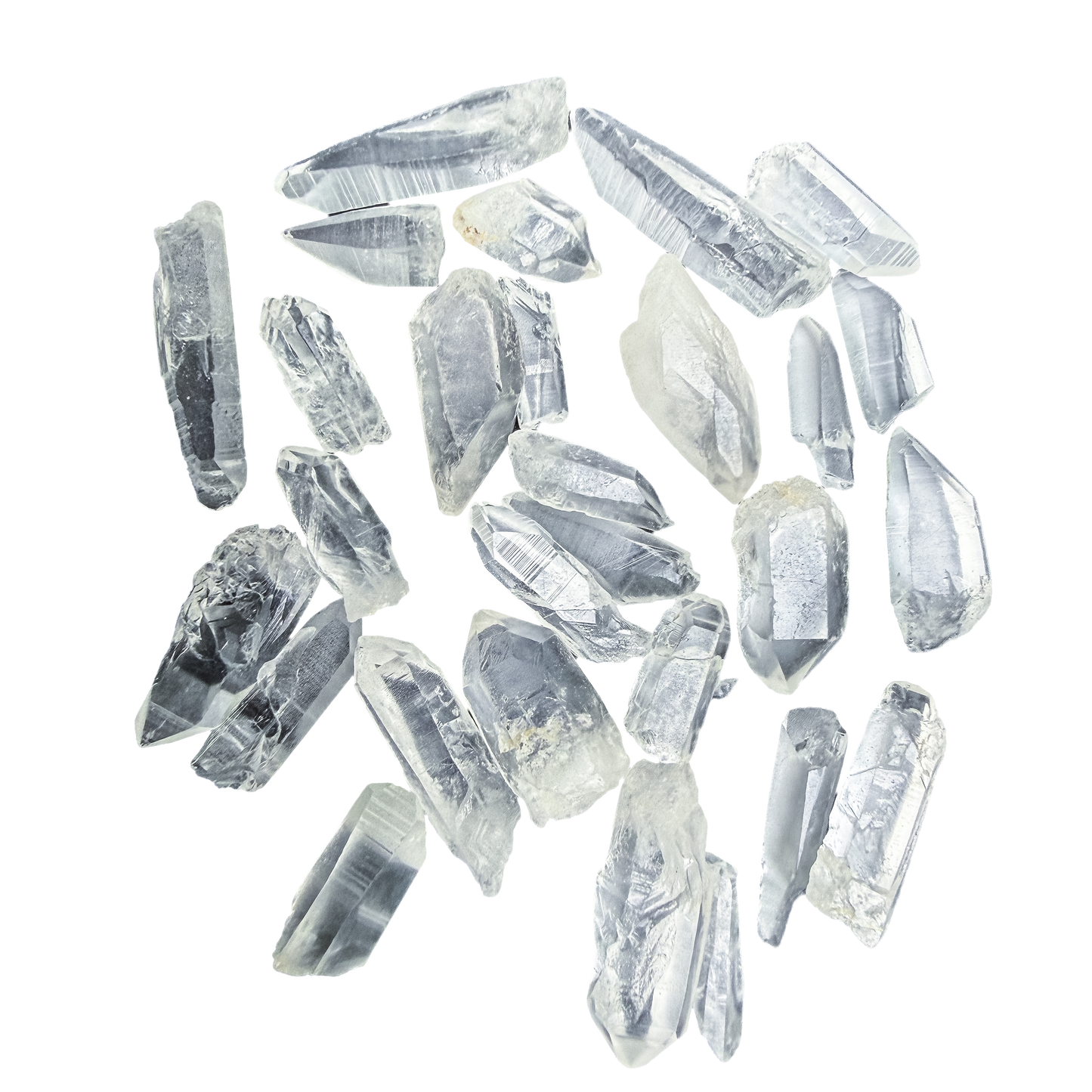 Close view of the horizontal ridges that identify Lemurian Quartz, on an A-grade Brazilian point of 10 to 30 grams.