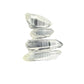 Side view of Lemurian Quartz points showing the ridged bar-code faces