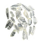 Angled view over Lemurian Quartz points showing the horizontal ladder striations they are known for