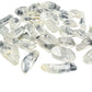 Overhead flat-lay of 1 to 2 inch Lemurian Quartz points from Brazil