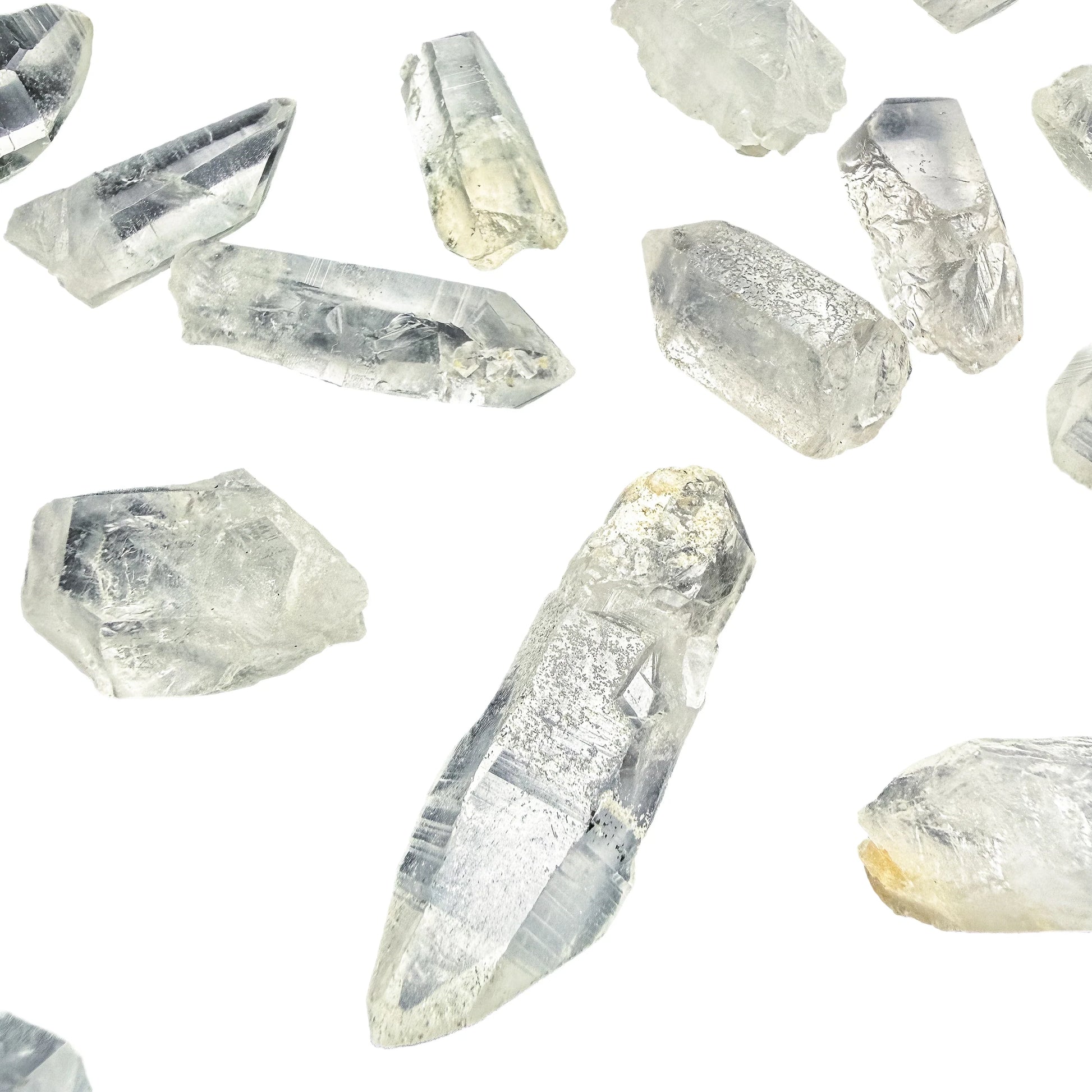 Tight crop on the striated face of a single Brazilian Lemurian Quartz point