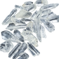 Grouped Lemurian Quartz crystal points sized 0.50 to 1.50 inches, natural terminations and untooled striated faces.