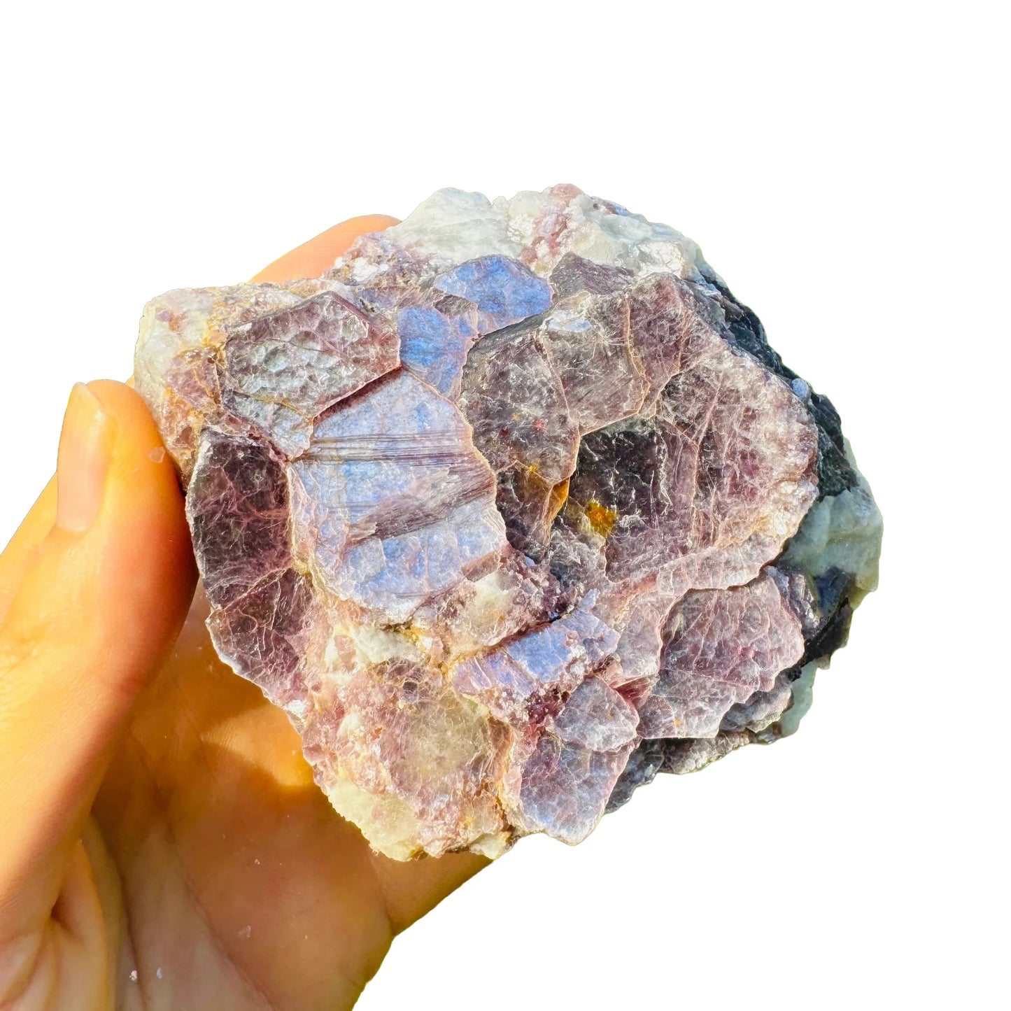Reverse angle of Lepidolite specimen, from Minas Gerais, Brazil, showing natural texture.