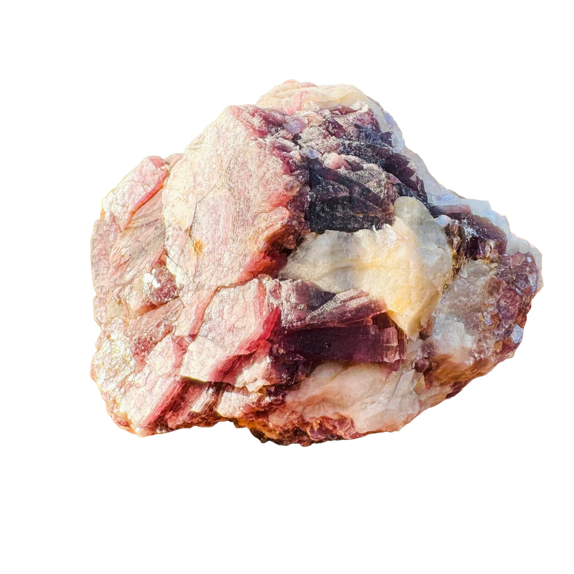 Back view of Grade AA Grade Lepidolite cluster showing natural surface