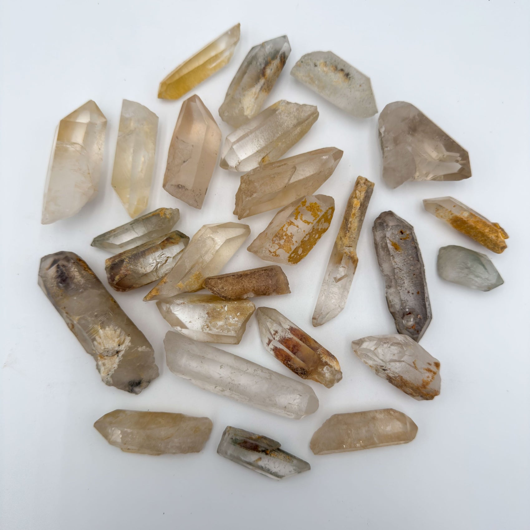 Raw Lodolite Quartz garden quartz points from Minas Gerais Brazil bulk lot