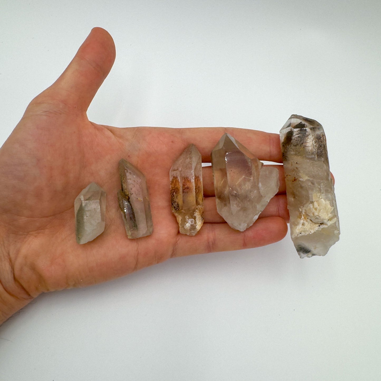 Raw Lodolite Quartz garden quartz points from Minas Gerais Brazil bulk lot