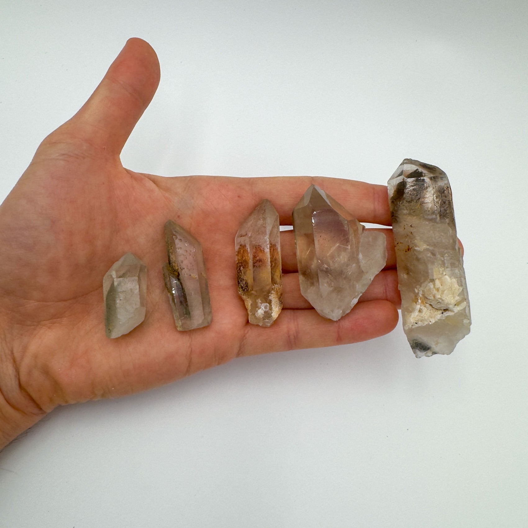 Raw Lodolite Quartz garden quartz points from Minas Gerais Brazil bulk lot