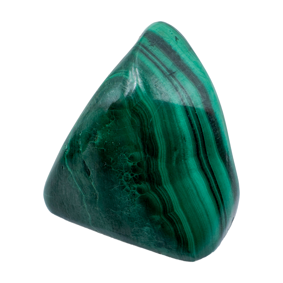 Further detail of AA Grade Malachite hand polished stone from Democratic Republic of the Congo