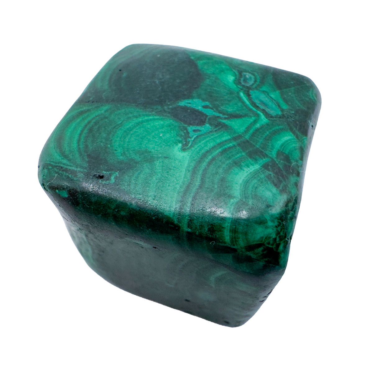 Additional detail of AA Grade Malachite hand polished stone from Democratic Republic of the Congo