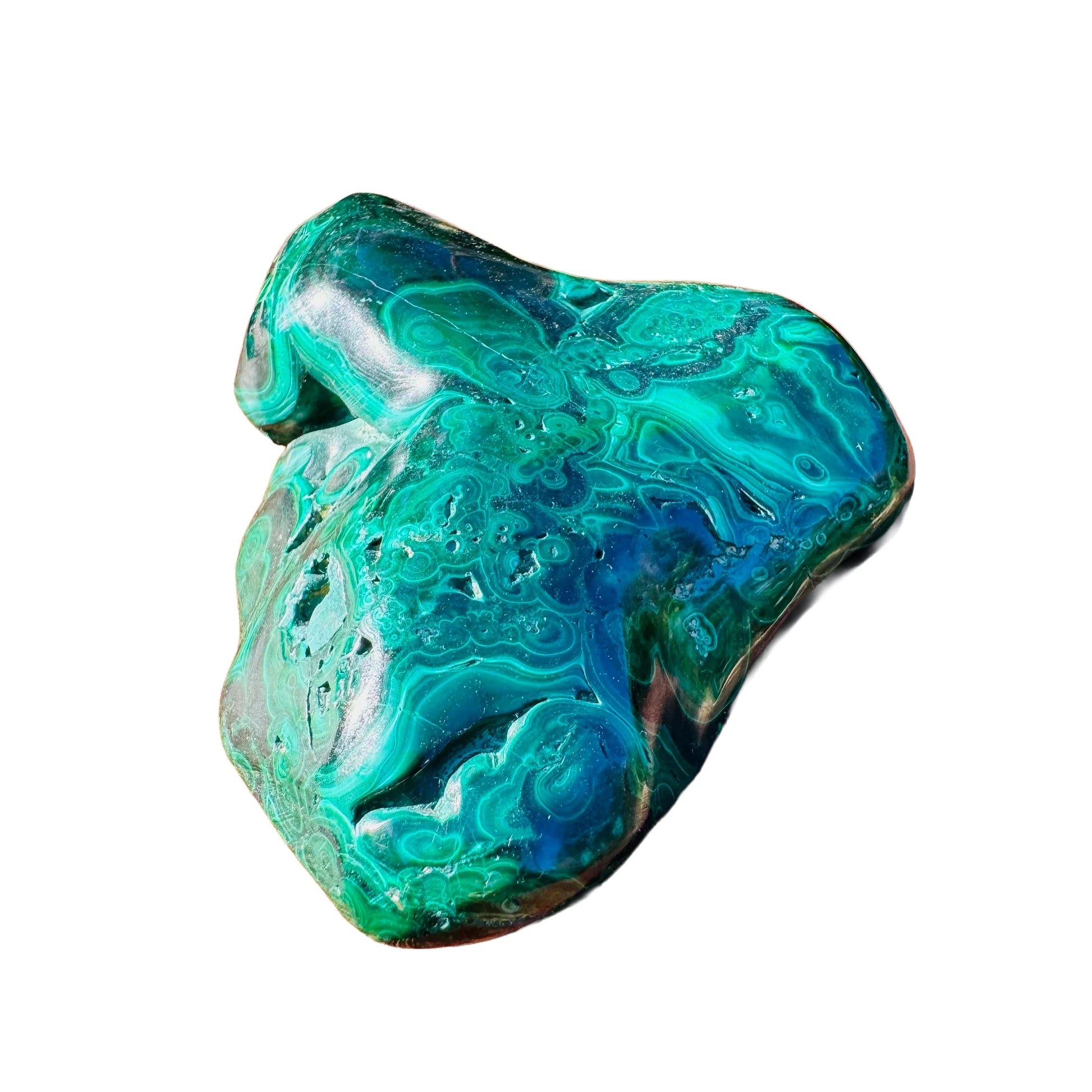 Full profile of Grade AA Malachite specimen ready to ship from Beyond Bohemian