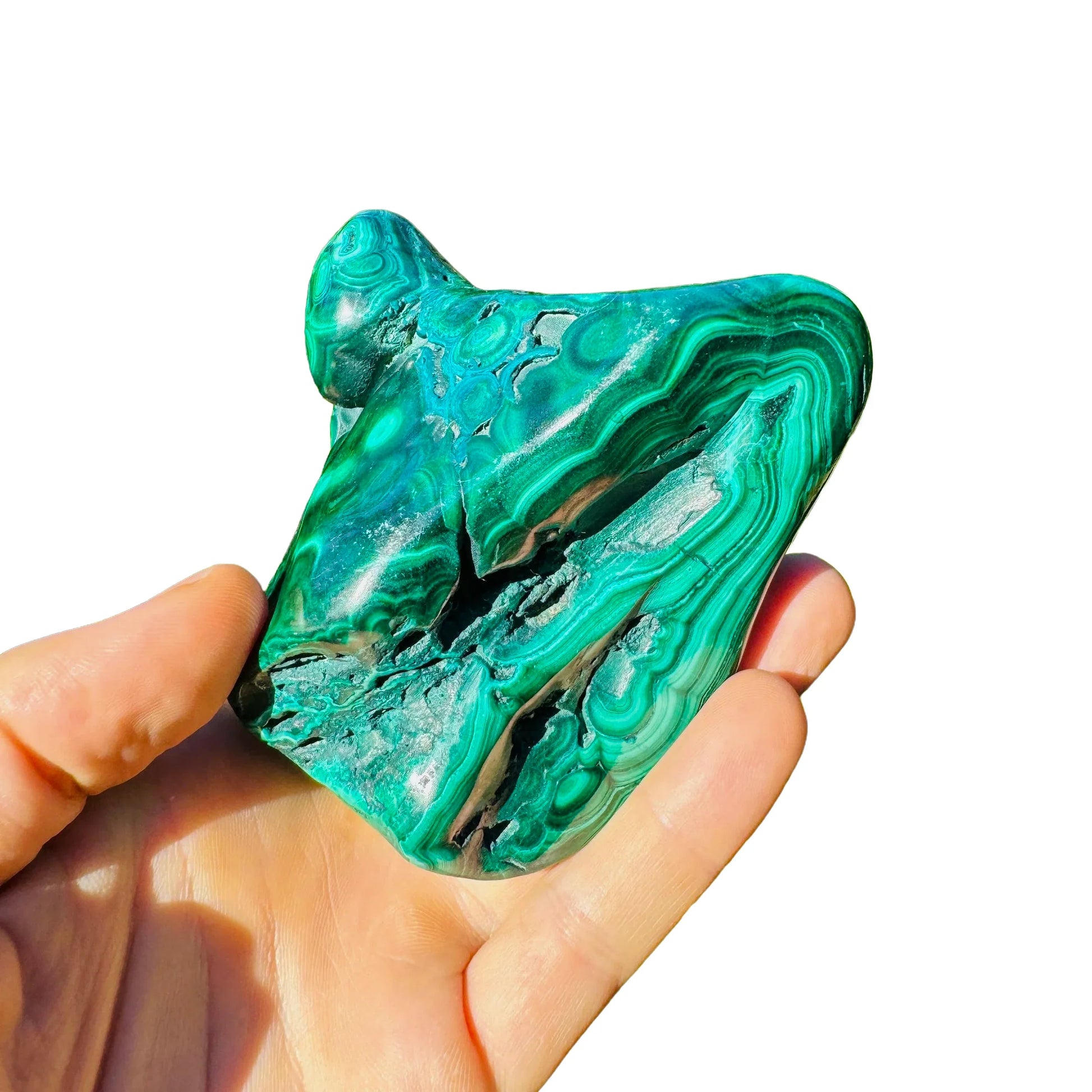 Top view of Malachite specimen, often kept for Emotional Healing, showing natural sheen.