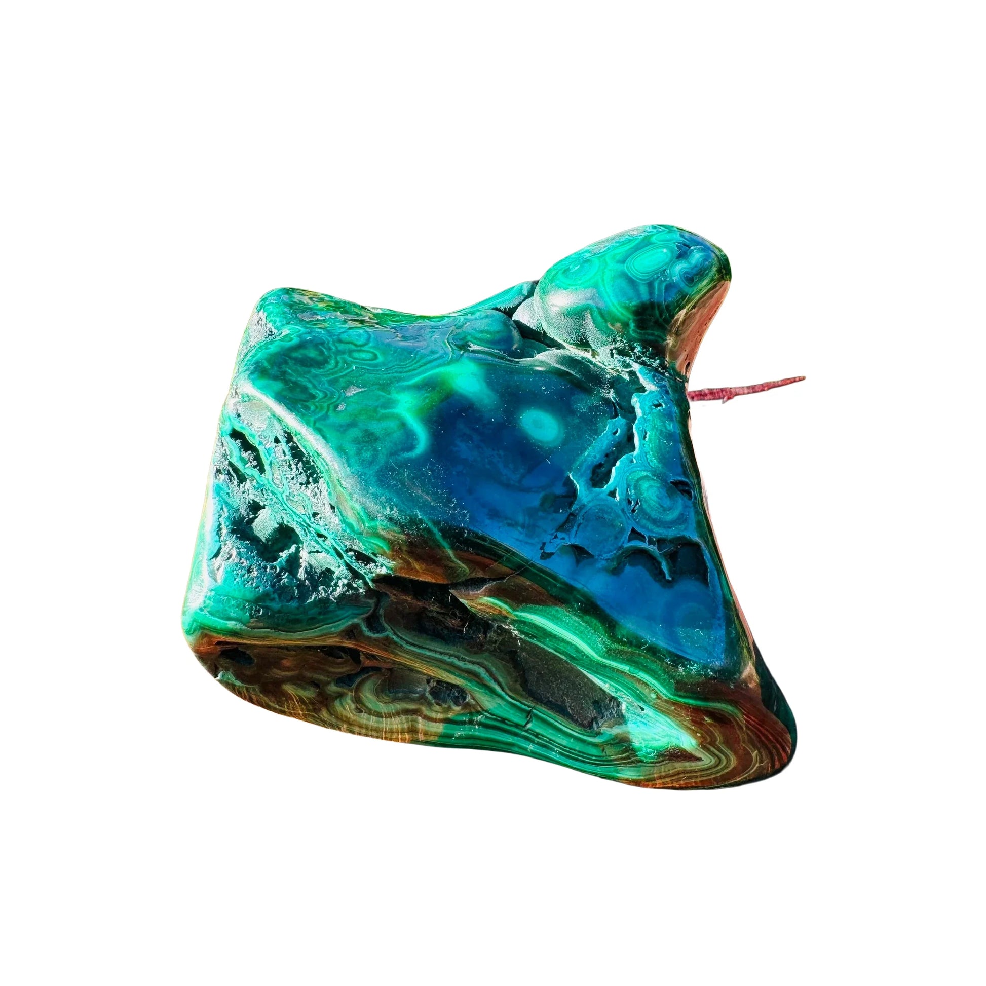 Reverse side of Malachite specimen, sourced from Democratic Republic of the Congo.