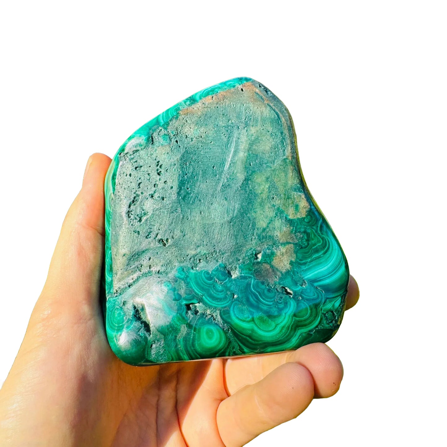 Detail capture of Grade AA Malachite specimen, from Haut-Katanga, Democratic Republic of the Congo.
