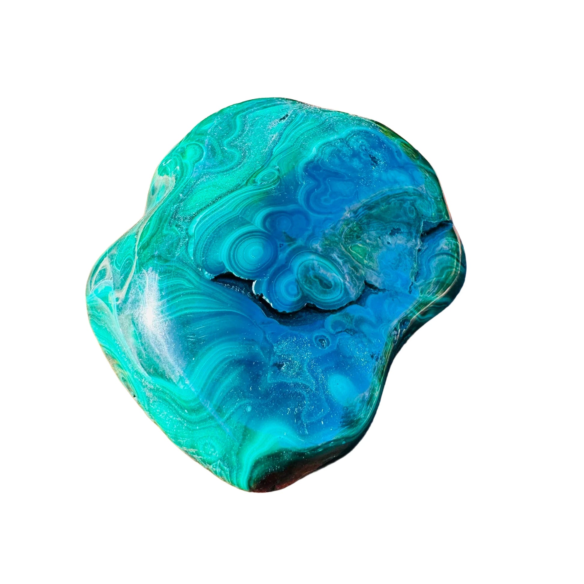 Full profile of Grade AA Malachite specimen ready to ship from Beyond Bohemian