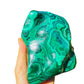 Up-close view of Malachite specimen, showing natural color depth.