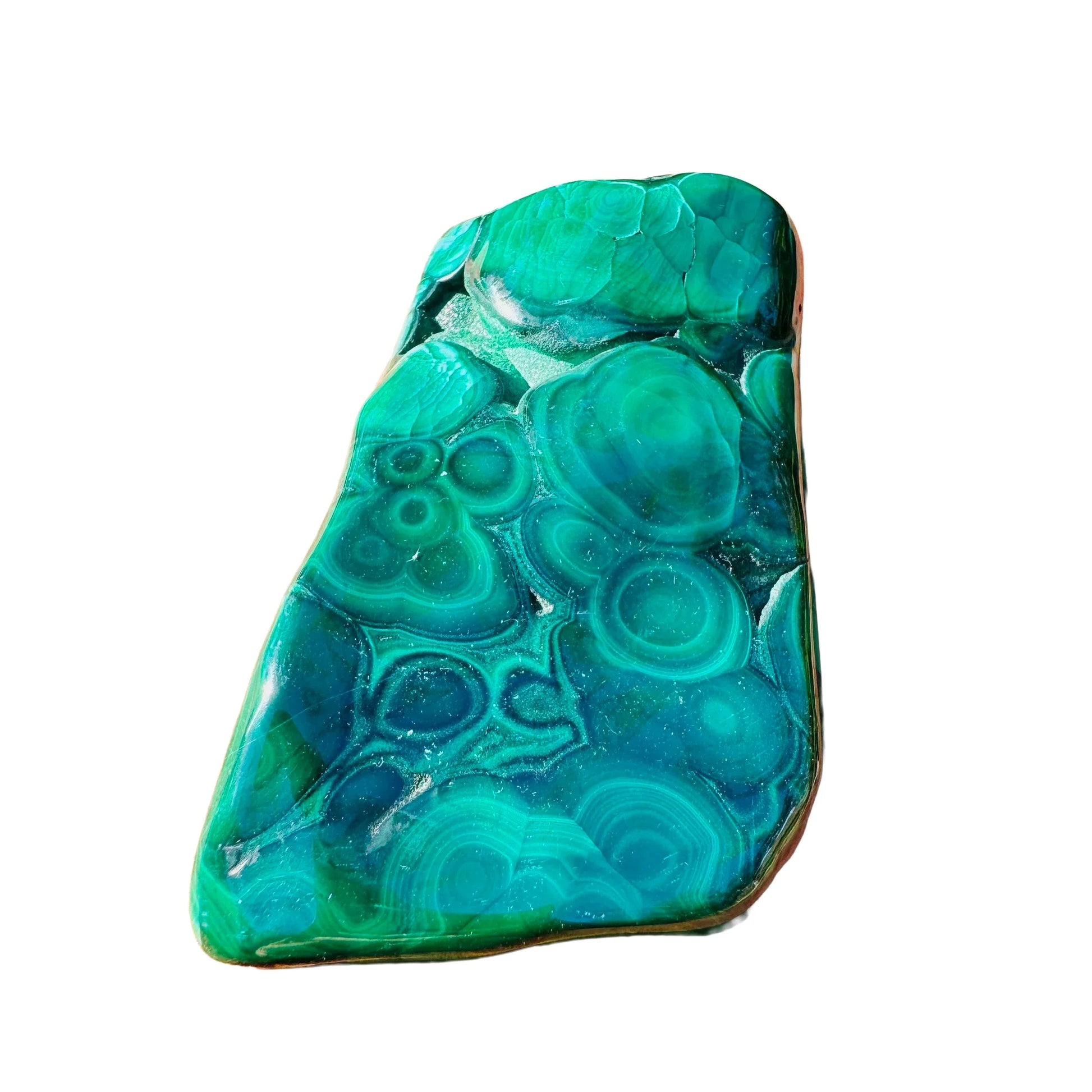 Full profile of Grade AA Malachite specimen ready to ship from Beyond Bohemian
