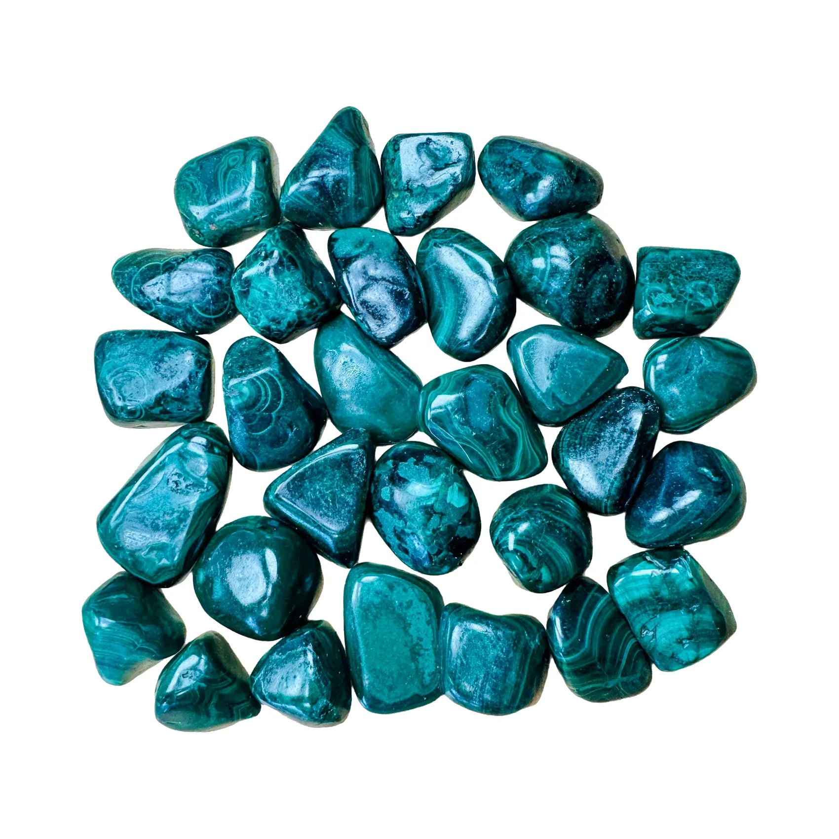 Polished Malachite Palm Stones for Emotional Healing & New Beginnings — green polished, AA grade from Democratic Republic of the Congo