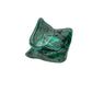 AA-grade malachite specimen from Haut-Katanga, Democratic Republic of the Congo, angled to show green banding wrapping around its full, rounded form.