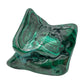AA-grade malachite specimen from Haut-Katanga, Democratic Republic of the Congo, angled to show green banding wrapping around its full, rounded form.