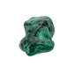 Compact angled view of the malachite specimen, showing tight rings of banding across its rounded faces.
