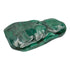 AA-grade malachite specimen from Haut-Katanga, Democratic Republic of the Congo, shown lengthwise from a low side angle across its elongated shape.