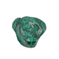Malachite specimen angled to highlight its tallest pointed lobe rising above the banded body.