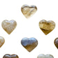Alternate angle of Natural Citrine polished heart, drawn on for Abundance, sourced from Brazil.