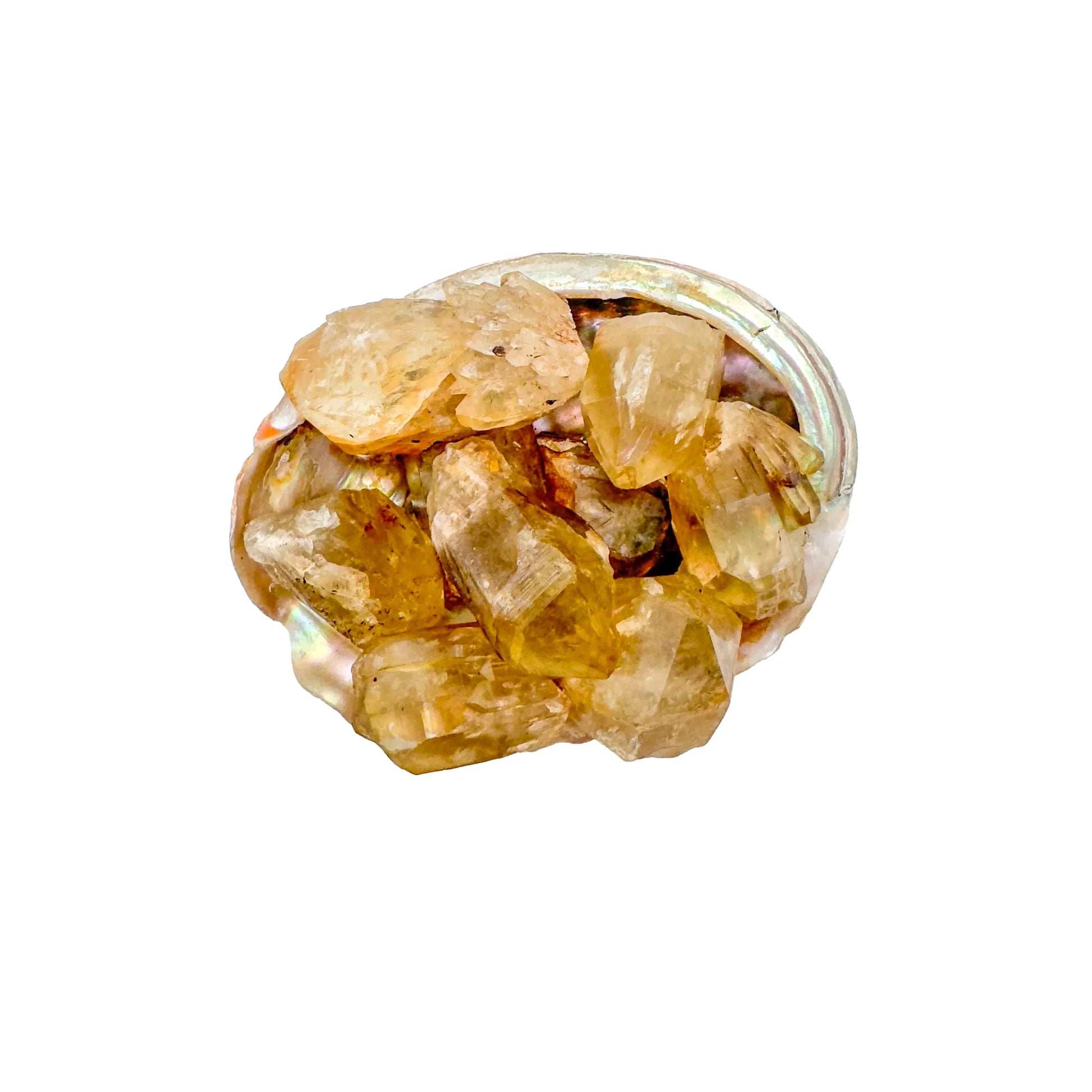 Texture-level view of Natural Citrine raw stone, from Haut-Lomami, Democratic Republic of the Congo, drawn on for Abundance.