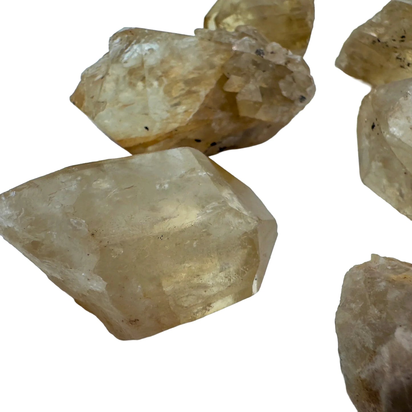 Bottom side of Natural Citrine raw stone, showing natural texture, Democratic Republic of the Congo-sourced.