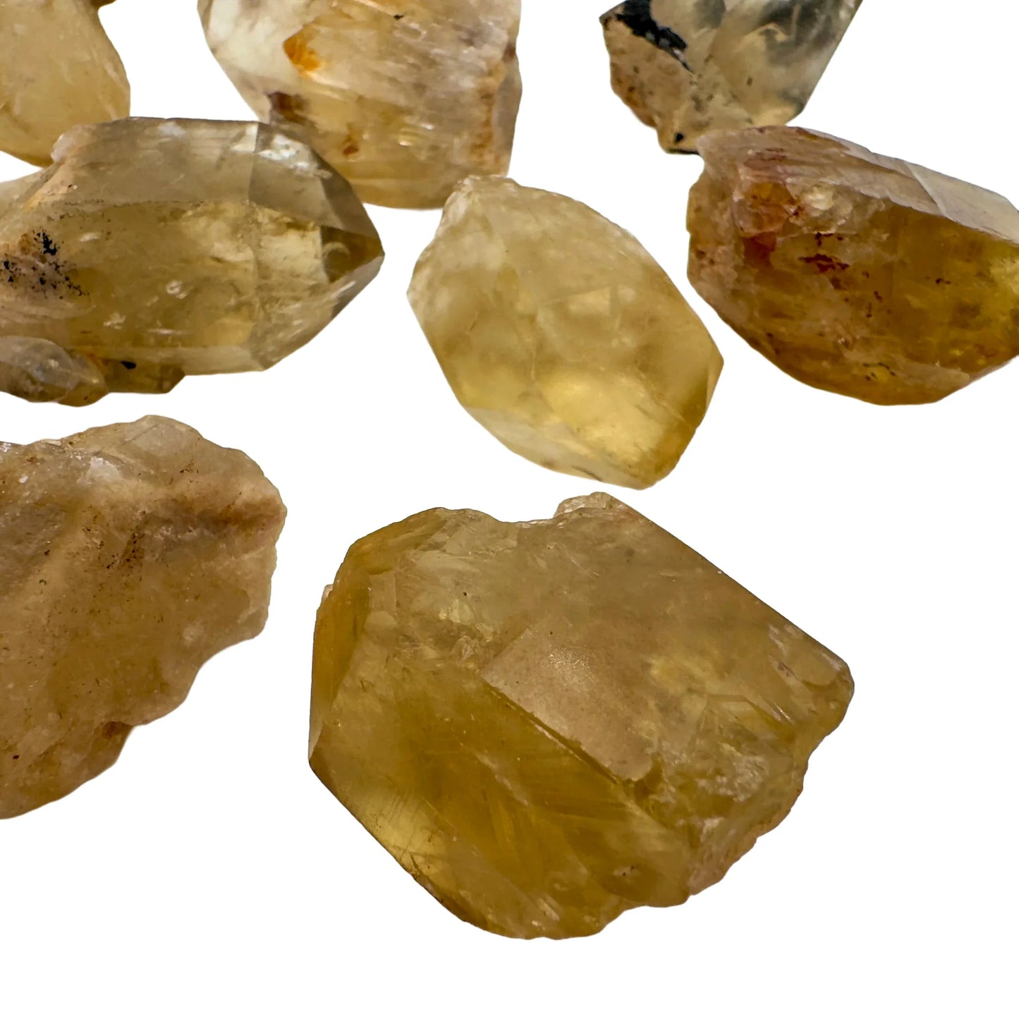 Natural Citrine raw crystals, Grade A, soft yellow points from Haut-Lomami, Democratic Republic of the Congo