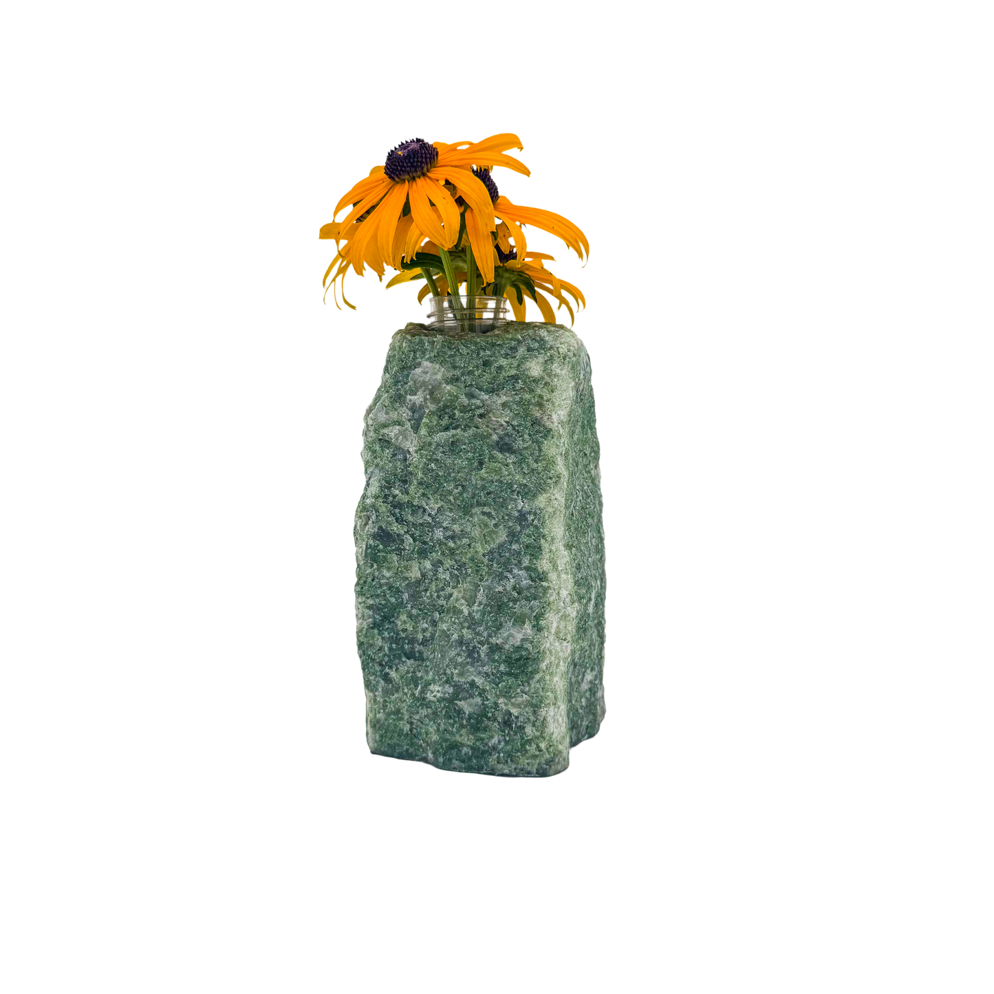Nephrite jade crystal vase in mottled forest green stone, A grade, Minas Gerais Brazil, view 2