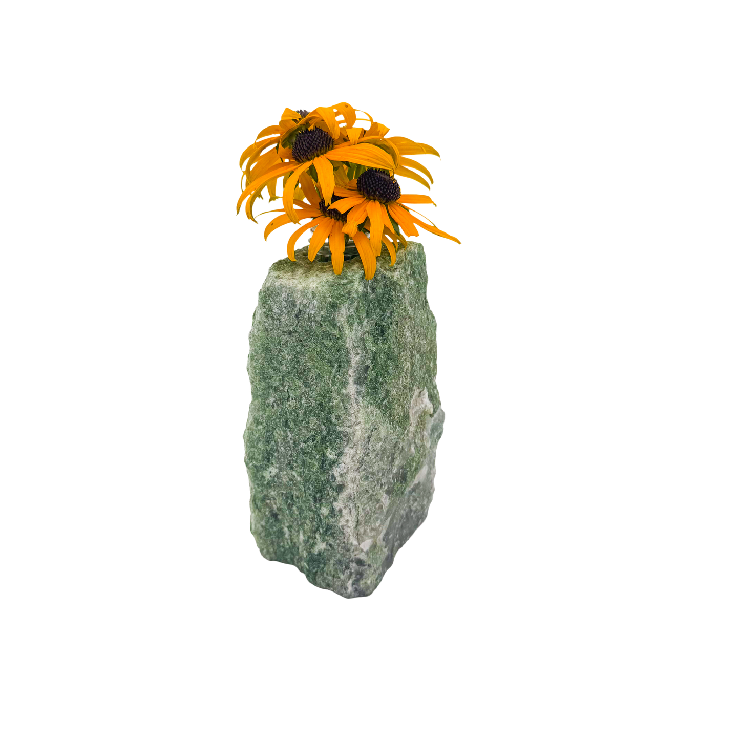 Nephrite jade crystal vase in mottled forest green stone, A grade, Minas Gerais Brazil, view 3