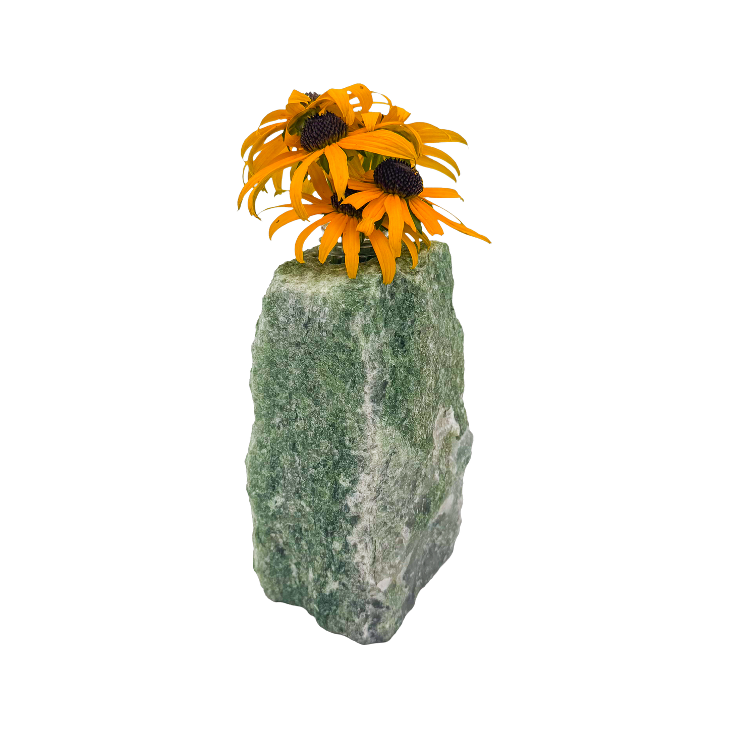 Nephrite jade crystal vase in mottled forest green stone, A grade, Minas Gerais Brazil, view 3