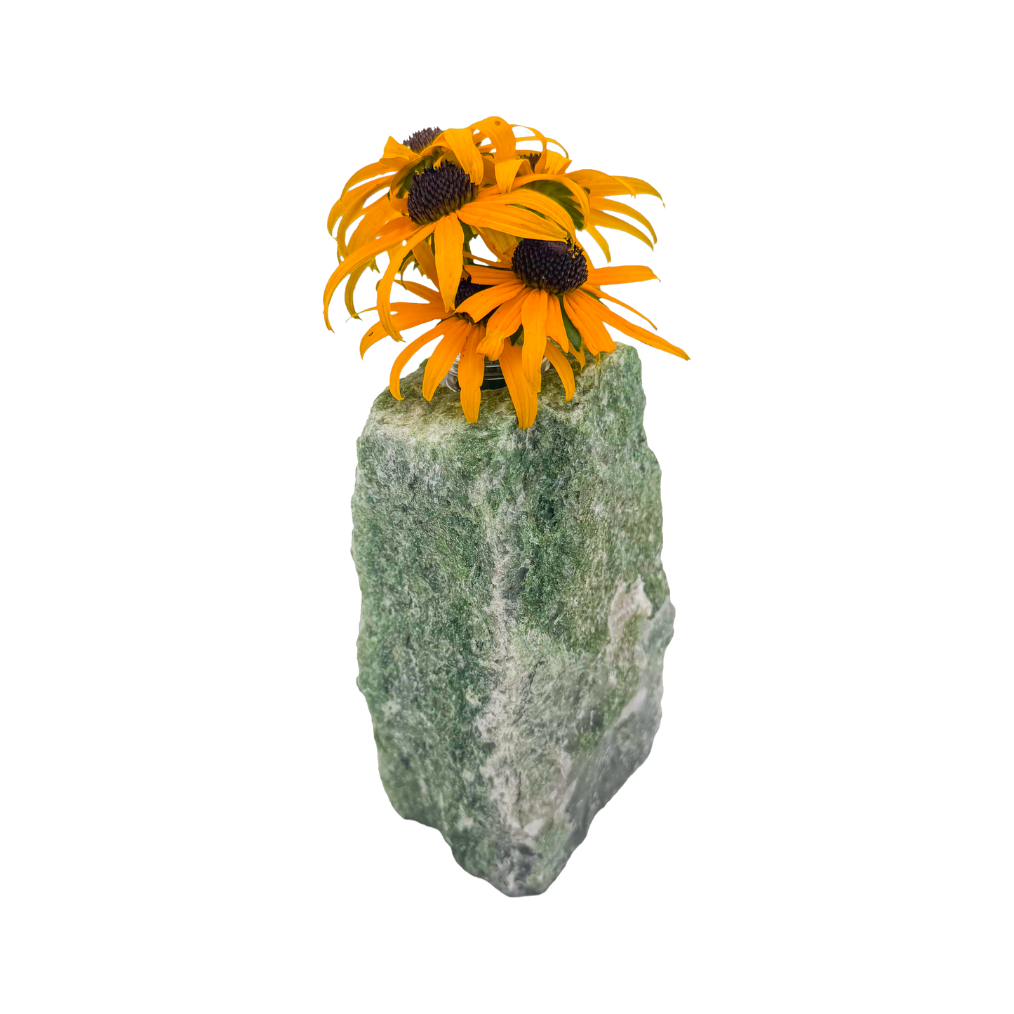 Nephrite jade crystal vase in mottled forest green stone, A grade, Minas Gerais Brazil, view 4