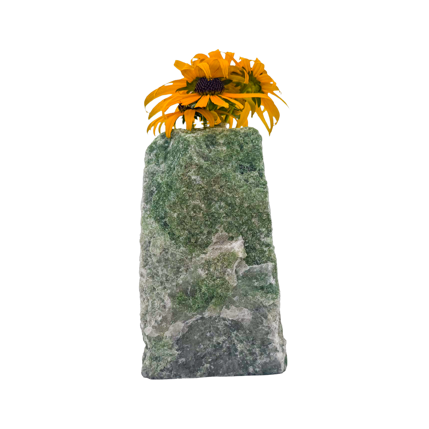 Nephrite jade crystal vase in mottled forest green stone, A grade, Minas Gerais Brazil, view 5