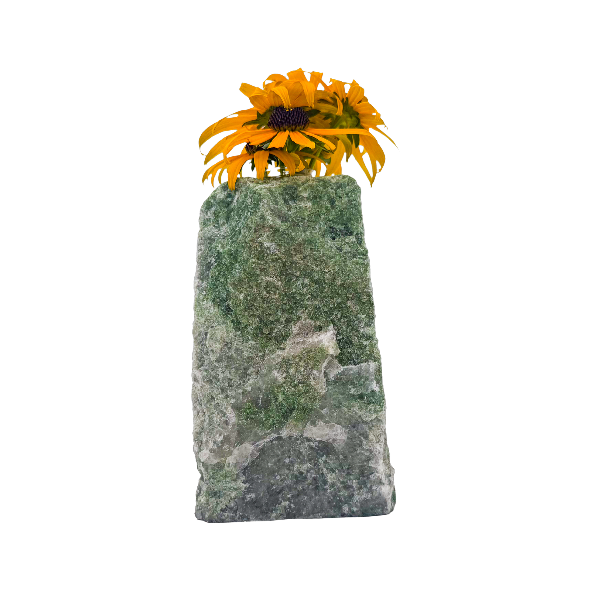 Nephrite jade crystal vase in mottled forest green stone, A grade, Minas Gerais Brazil, view 5