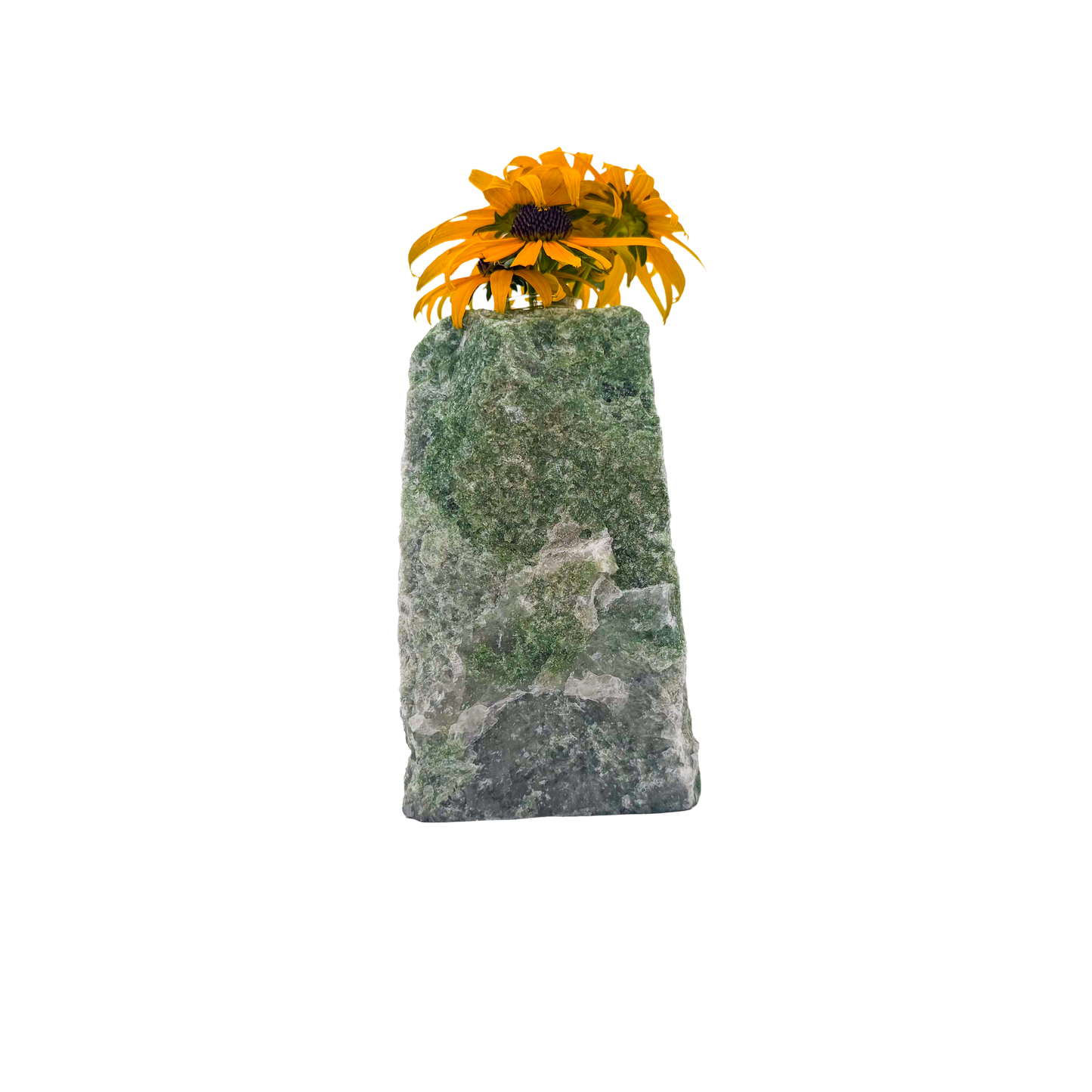 Nephrite jade crystal vase in mottled forest green stone, A grade, Minas Gerais Brazil, view 5