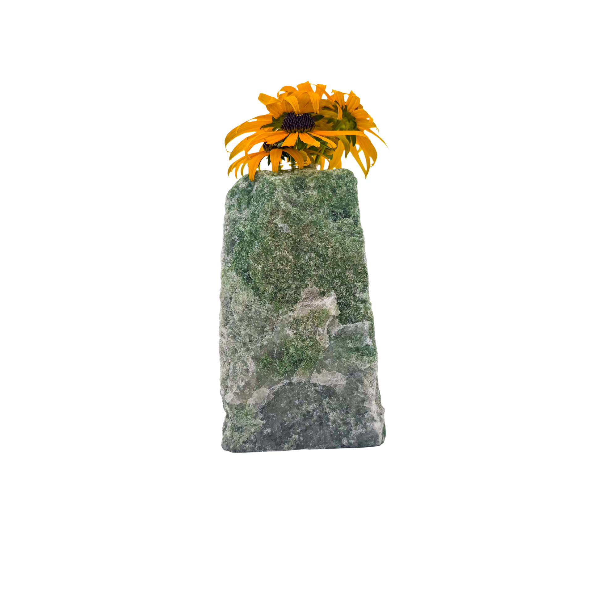 Nephrite jade crystal vase in mottled forest green stone, A grade, Minas Gerais Brazil, view 5