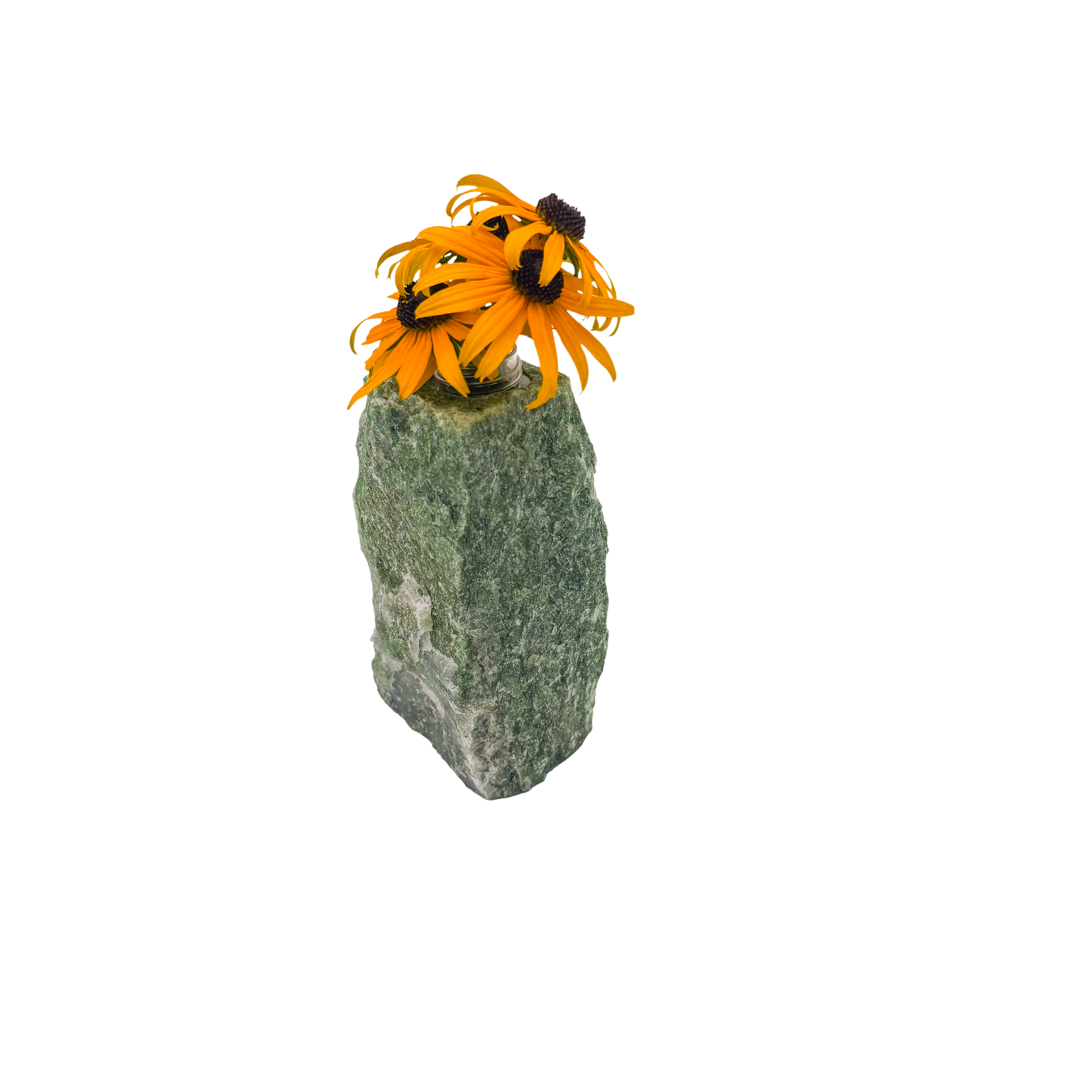 Nephrite jade crystal vase in mottled forest green stone, A grade, Minas Gerais Brazil, view 6