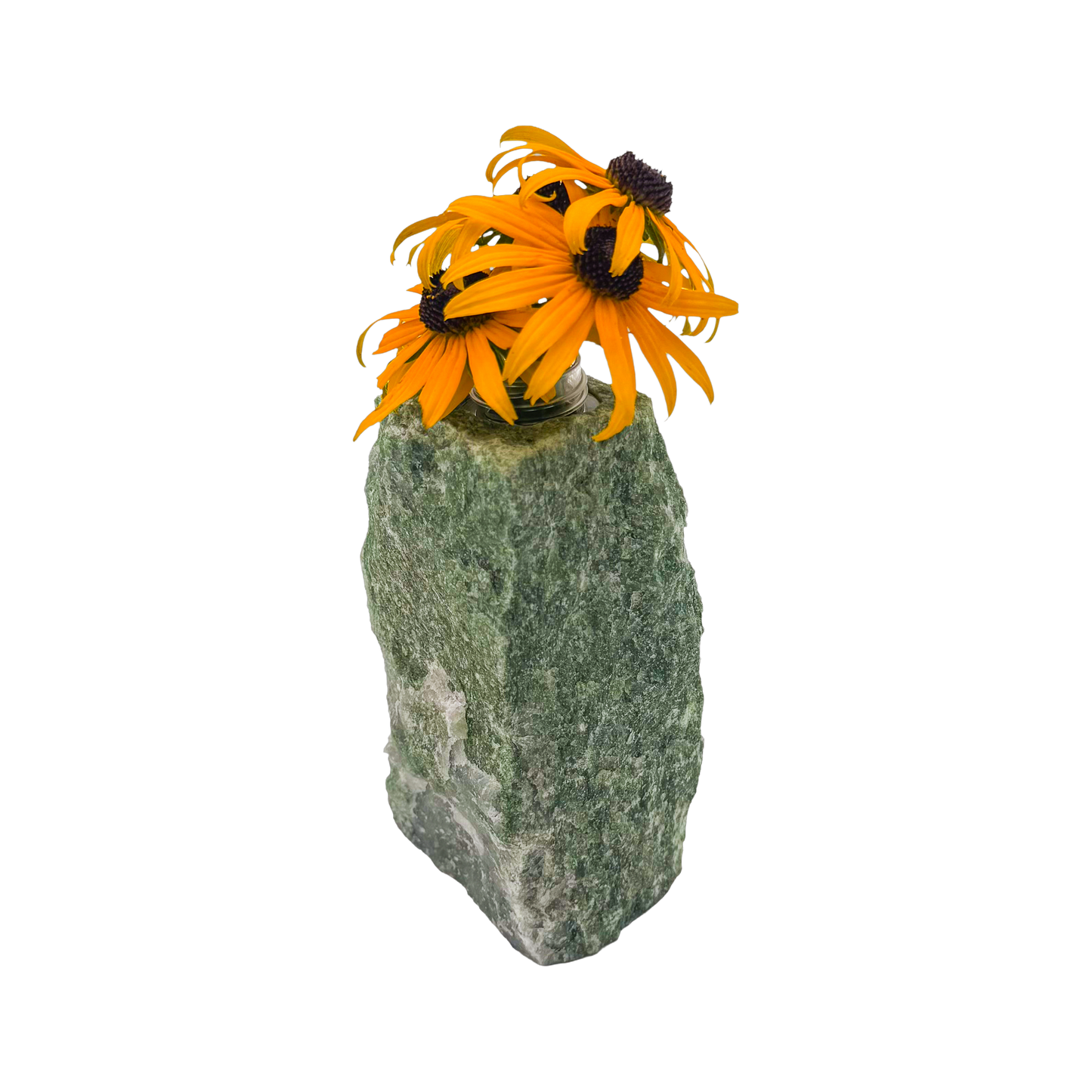 Nephrite jade crystal vase in mottled forest green stone, A grade, Minas Gerais Brazil, view 6