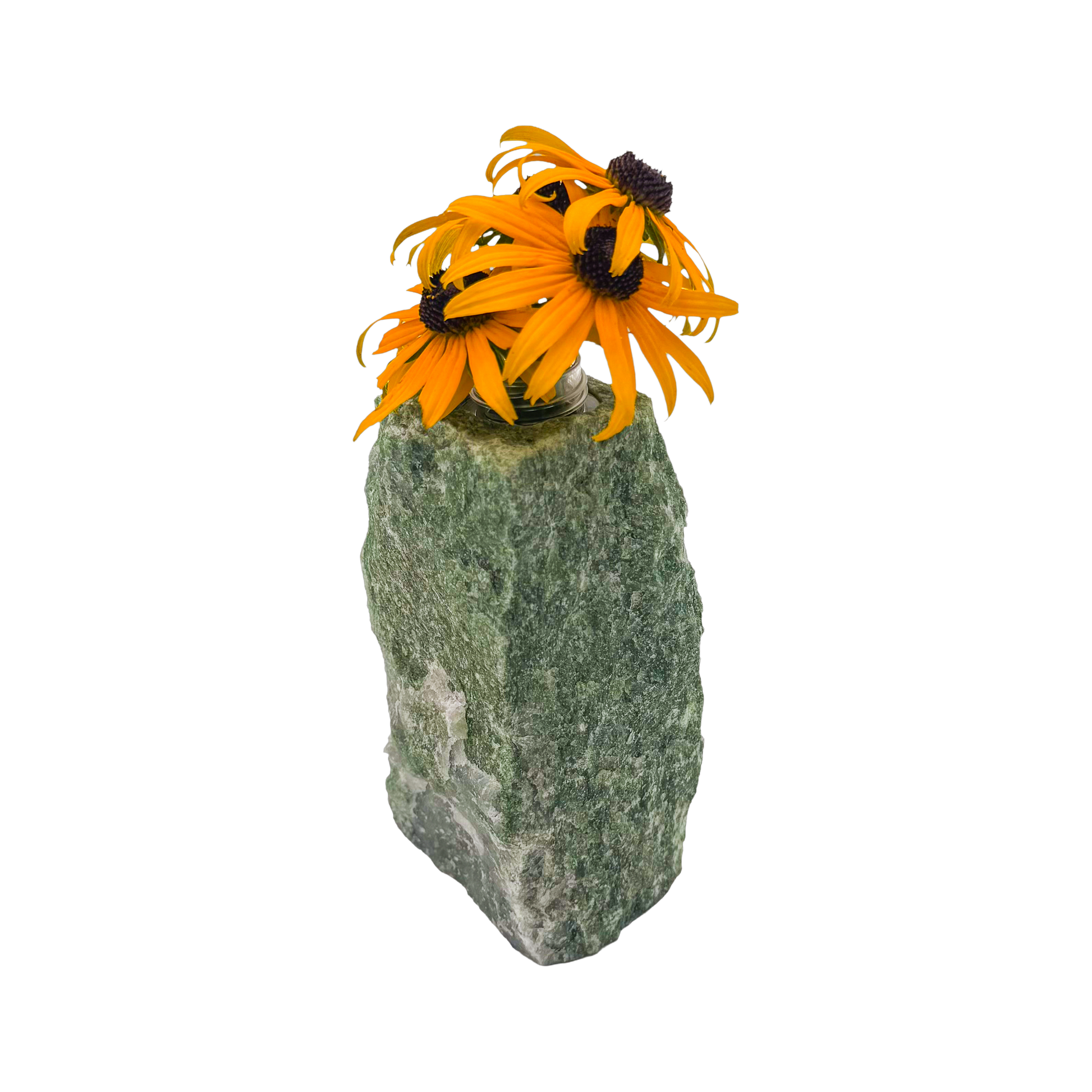 Nephrite jade crystal vase in mottled forest green stone, A grade, Minas Gerais Brazil, view 6