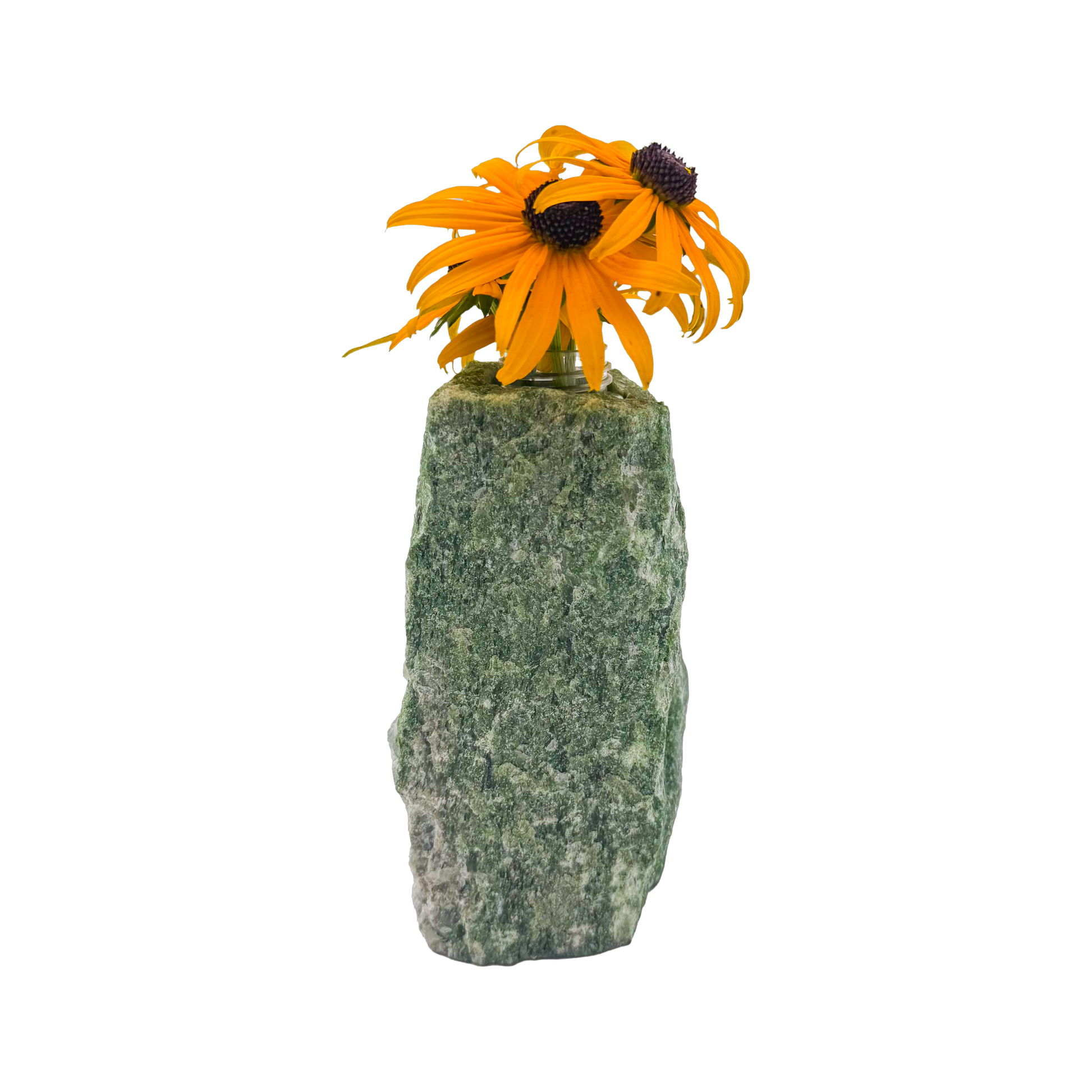 Nephrite jade crystal vase in mottled forest green stone, A grade, Minas Gerais Brazil, view 7