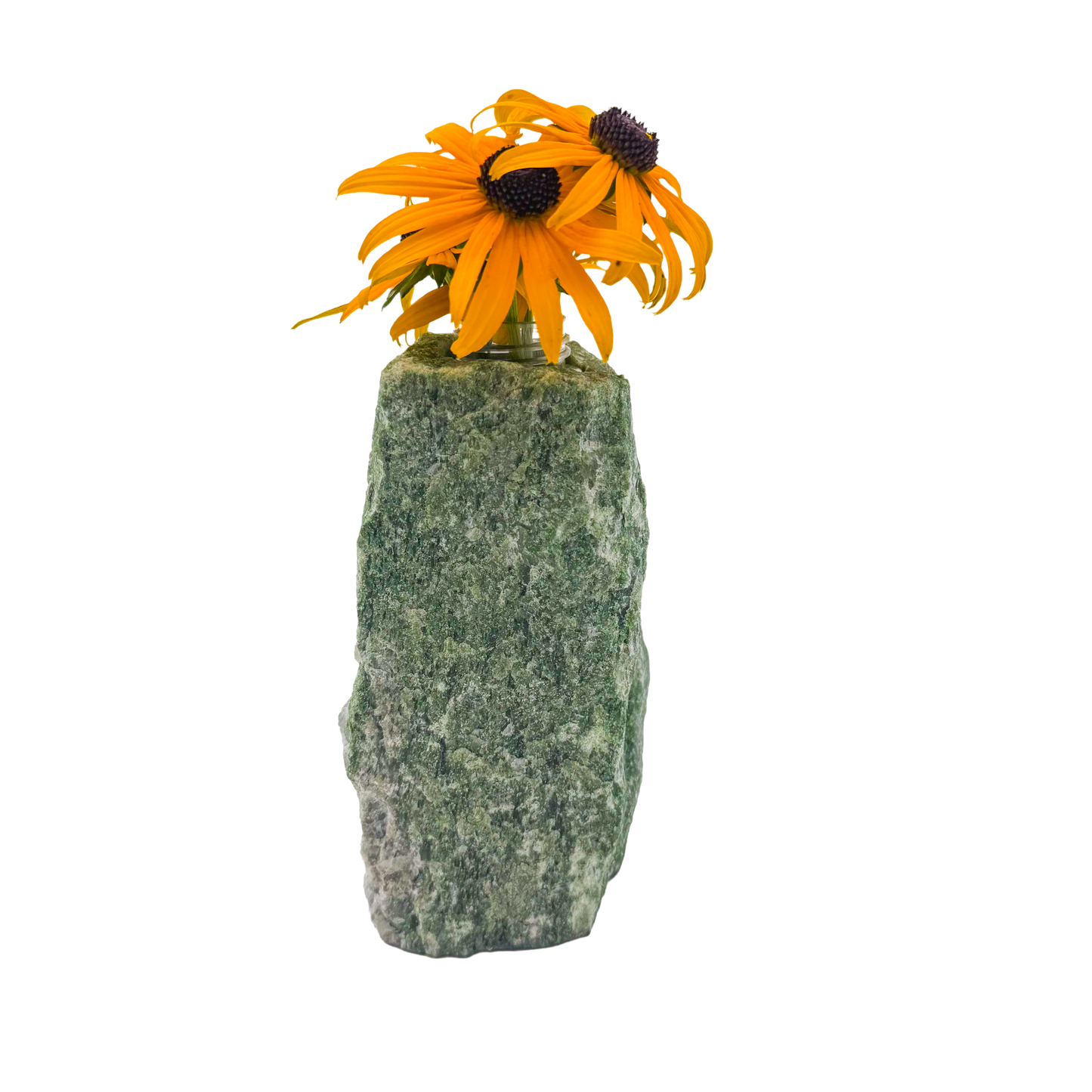 Nephrite jade crystal vase in mottled forest green stone, A grade, Minas Gerais Brazil, view 7