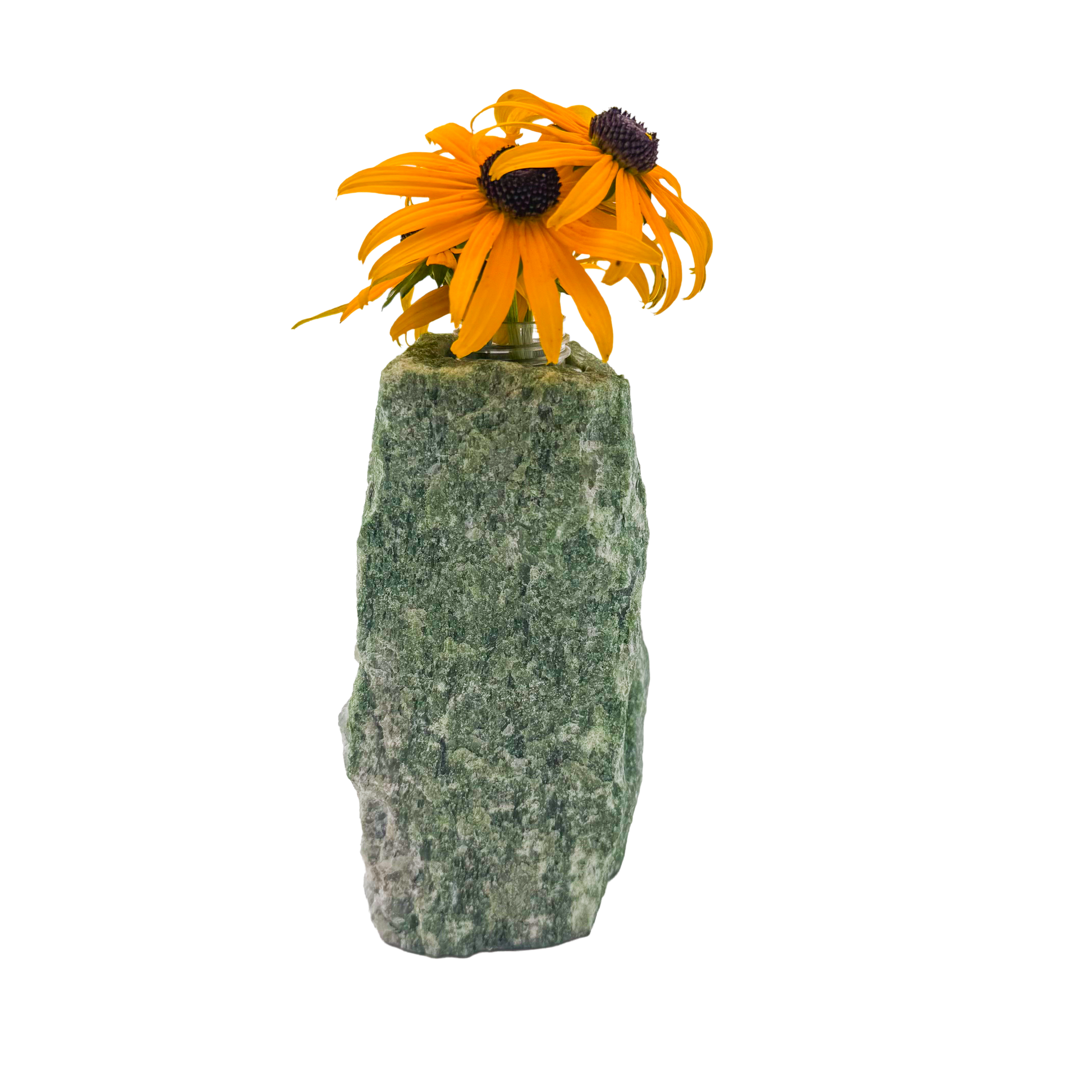 Nephrite jade crystal vase in mottled forest green stone, A grade, Minas Gerais Brazil, view 7